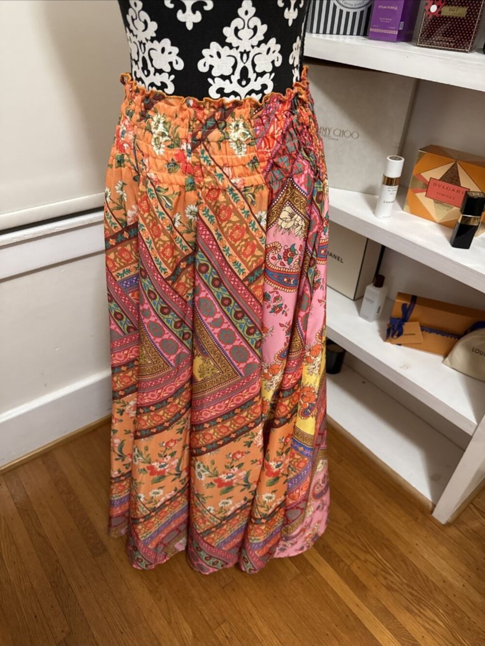 NWT CALYPSO St. BARTH MAXI PATCHWORK SKIRT SIZE M